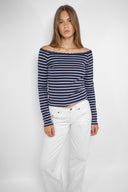 Boat neck T-shirt with lace - Unmatched Supply-SUBDUED