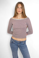 Boat neck T-shirt with lace - Unmatched Supply-SUBDUED