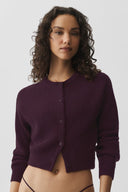 Cashmere Wool Harmony Cardigan Rich Bordeaux - Unmatched Supply-ALO