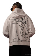 5257 - Looney Tunes Plaid Zip-Ups Heather Grey