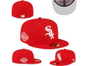 Chicago White Sox 2005 WS SIDE - PATCH UP Red - White Fitted Hat - Unmatched Kicks - new era caps