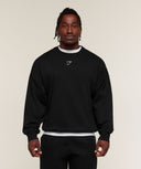 Chrome Graphic Sweatshirt oversized fit Black - Unmatched Supply-GYMSHARK