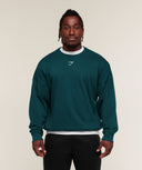Chrome Graphic Sweatshirt oversized fit Tactical Teal - Unmatched Supply-GYMSHARK