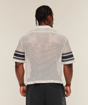 Collective Mesh Contrast Jersey oversized fit Tinted White - Unmatched Kicks - GYMSHARK