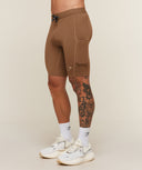 Conditioning Club Half Tight body fit Trail Brown/Vanilla Beige - Unmatched Supply-GYMSHARK