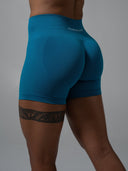 Contour Mid Rise Short - Tidal Teal - Unmatched Supply-Women's Seamless Scrunch Short