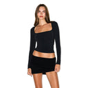Cotton Jersey SCOOP NECK LONG SLEEVE TOP Soot - Unmatched Kicks - SKIMS