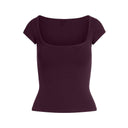 Cotton Jersey SCOOP NECK T - SHIRT Currant - Unmatched Kicks - SKIMS