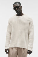Cotton Rib Parallel Sweater Bone - Unmatched Supply-ALO