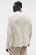 Cotton Rib Parallel Sweater Bone - Unmatched Supply-ALO
