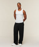 Cotton Seamless Sleeveless Top muscle fit White Grey Marl - Unmatched Kicks-GYMSHARK