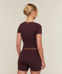 CottonMove™ Midi Short Sleeve Top Calm Purple Marl - Unmatched Supply-GYMSHARK