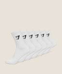 Crew Socks 6pk GS White - Unmatched Kicks - Gymshark Accessories