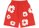 Denim Tears The Cotton Wreath Shorts Red - Unmatched Kicks - DENIM TEARS