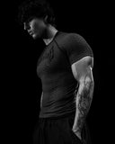 Doom Tech™ Armored Venom Texture Short sleeve Compression [VOID BLACK] - Unmatched Supply-Breathedivinity