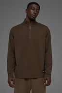 Double Take Long Sleeve 1/4 Zip Espresso - Unmatched Kicks-ALO