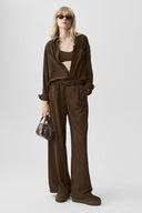 Dreamscape Button Down Long Sleeve Espresso - Unmatched Supply-ALO