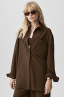 Dreamscape Button Down Long Sleeve Espresso - Unmatched Supply-ALO