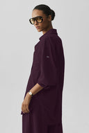 Dreamscape Button Down Long Sleeve Rich Bordeaux - Unmatched Supply-ALO