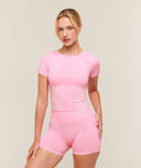 Everyday Seamless Short Sleeve Top Poise Pink - Unmatched Supply-GYMSHARK