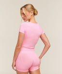 Everyday Seamless Short Sleeve Top Poise Pink - Unmatched Supply-GYMSHARK