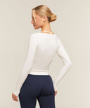 Everyday Seamless Wide Neck Long Sleeve Top Soft White - Unmatched Supply-GYMSHARK