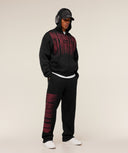 Fade Graphic Straight Leg Pants oversized fit Red - Unmatched Kicks-GYMSHARK