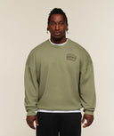 Faded Lifting Graphic Sweatshirt oversized fit Grounded Green - Unmatched Supply-GYMSHARK