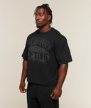 Faded Lifting Graphic T-Shirt oversized fit Black - Unmatched Supply-GYMSHARK