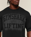 Faded Lifting Graphic T-Shirt oversized fit Black - Unmatched Supply-GYMSHARK