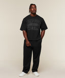 Faded Lifting Graphic T-Shirt oversized fit Black - Unmatched Supply-GYMSHARK