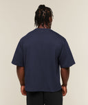 Faded Lifting Graphic T-Shirt oversized fit Heavy Blue - Unmatched Supply-GYMSHARK