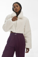 Faux Fur Cropped Amore Jacket Ivory - Unmatched Supply-ALO