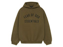 Fear of God Essentials Fleece Hoodie OLIVE - Unmatched Kicks - ESSENTIALS