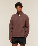 Fleece Zip Through Jacket Espresso Brown - Unmatched Supply-