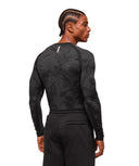 Geo Seamless Long Sleeve T-Shirt slim fit Black/Charcoal Grey - Unmatched Kicks - GYMSHARK
