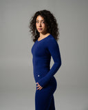 Glass LS - Indigo - Unmatched Supply-Women's Seamless Long Sleeve Top