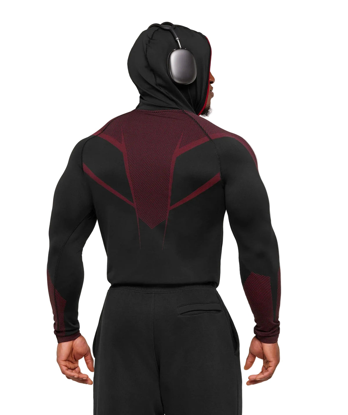 Gymshark Onyx 5.0 Seamless Hoodie - Black/Carmine Red - Unmatched