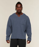 Gymshark x Sam Sulek Long Sleeve T-Shirt oversized fit Shadow Blue/Wash - Unmatched Supply-GYMSHARK