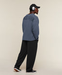 Gymshark x Sam Sulek Long Sleeve T-Shirt oversized fit Shadow Blue/Wash - Unmatched Supply-GYMSHARK