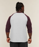 Gymshark x Sam Sulek Raglan Top oversized fit Bros Soft Grey Marl/Cherry Purple/Wash - Unmatched Supply-GYMSHARK