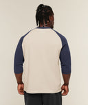 Gymshark x Sam Sulek Raglan Top oversized fit Chalk Beige/Heavy Blue/Wash - Unmatched Supply-GYMSHARK