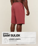 Gymshark x Sam Sulek Shorts oversized fit Rust Red - Unmatched Supply-GYMSHARK
