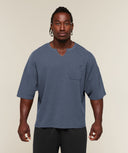 Gymshark x Sam Sulek T-Shirt oversized fit Shadow Blue/Wash - Unmatched Supply-GYMSHARK