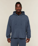 Gymshark x Sam Sulek Zip Through Hoodie oversized fit Shadow Blue - Unmatched Supply-GYMSHARK