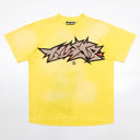 Hellstar Crack Print Tee Yellow - Unmatched Kicks - Hellstar