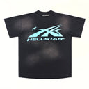 Hellstar Sports Core Gel Logo T-shirt Black/Aqua Blue - Unmatched Kicks - Hellstar