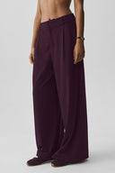 High-Waist Dreamscape Trouser (Long) Rich Bordeaux - Unmatched Supply-ALO