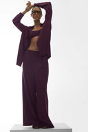 High-Waist Dreamscape Trouser (Regular) Rich Bordeaux - Unmatched Supply-ALO
