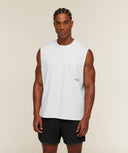 Hybrid Cut Off Tank oversized fit White - Unmatched Supply-GYMSHARK